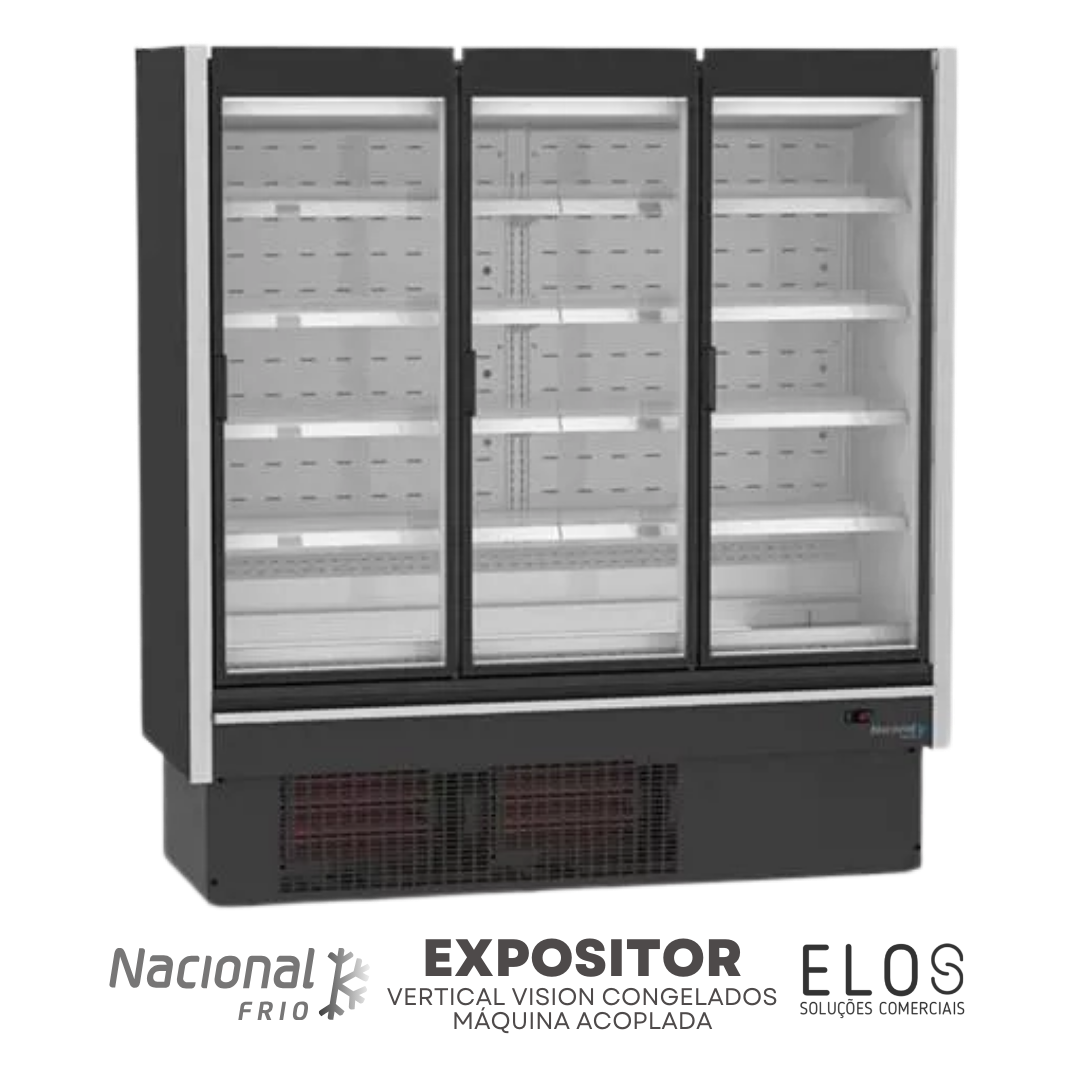 Expositor Vertical Vision Congelados Máquina Acoplada